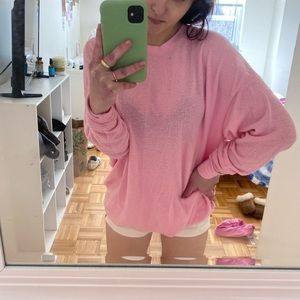 Alo yoga pink fuzzy sweatshirt. Size XS